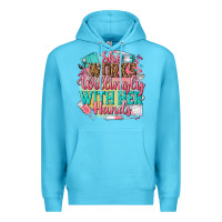 Ocean Blue she works willingly with her hands Premium Hoodie - NancyCooperArtShop