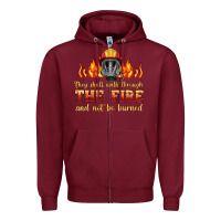 Burgundy the fire with firefighter air mask Zipper Hoodie - HRA Design Shop