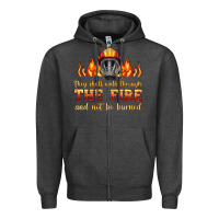 Charcoal Heather the fire with firefighter air mask Zipper Hoodie - HRA Design Shop