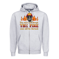 Heather Grey the fire with firefighter air mask Zipper Hoodie - HRA Design Shop