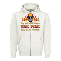 Oatmeal Heather the fire with firefighter air mask Zipper Hoodie - HRA Design Shop
