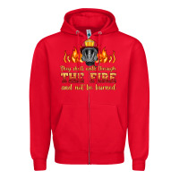 Red the fire with firefighter air mask Zipper Hoodie - HRA Design Shop