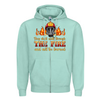 Seafoam the fire with firefighter air mask Zipper Hoodie - HRA Design Shop