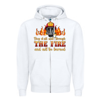 White the fire with firefighter air mask Zipper Hoodie - HRA Design Shop