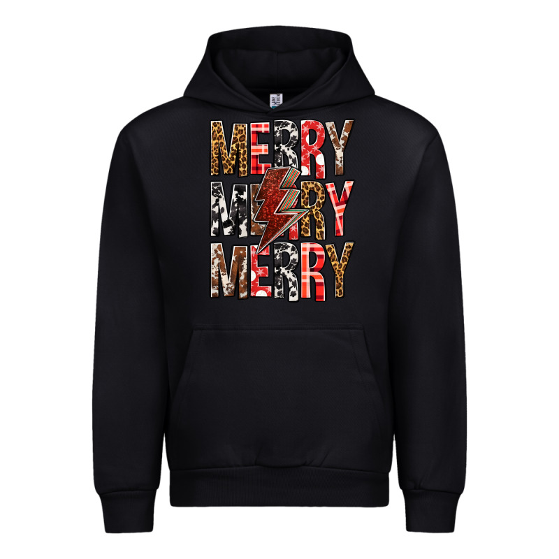 Merry Merry Merry Christmas Lightning Bolt Urban Hoodie by BundleAndBundleShop | Teevron