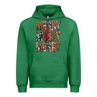 Emerald Merry Merry Merry Christmas Lightning Bolt Urban Hoodie - BundleAndBundleShop