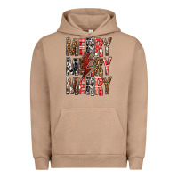 Pigment Burro Merry Merry Merry Christmas Lightning Bolt Urban Hoodie - BundleAndBundleShop