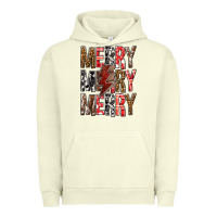 Pigment Pistachio Merry Merry Merry Christmas Lightning Bolt Urban Hoodie - BundleAndBundleShop