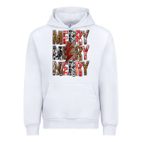 White Merry Merry Merry Christmas Lightning Bolt Urban Hoodie - BundleAndBundleShop
