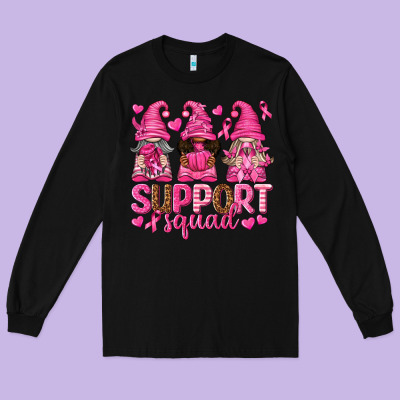 Support Squad With Gnomes Long Sleeve Tee Designed By Texasbilliewilder