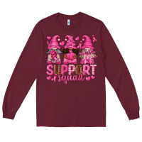 Burgundy Support Squad with Gnomes Long Sleeve Tee - texasbilliewilder
