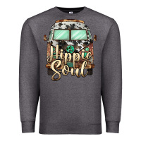 Charcoal Heather hippie soul caravan Premium Sweatshirt - BarkalooDesign
