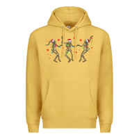 Antique Gold dancing skeleton christmas Premium Hoodie - MaliasSmallBusiness