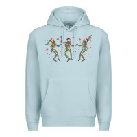 Blue Mist dancing skeleton christmas Premium Hoodie - MaliasSmallBusiness