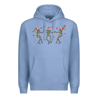 Colony Blue dancing skeleton christmas Premium Hoodie - MaliasSmallBusiness