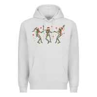 Dove Grey dancing skeleton christmas Premium Hoodie - MaliasSmallBusiness