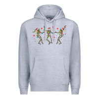 Heather Grey dancing skeleton christmas Premium Hoodie - MaliasSmallBusiness