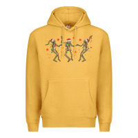 Mustard dancing skeleton christmas Premium Hoodie - MaliasSmallBusiness