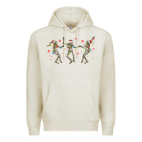 Oatmeal Heather dancing skeleton christmas Premium Hoodie - MaliasSmallBusiness
