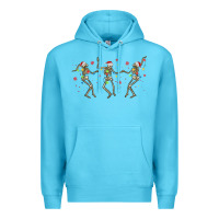 Ocean Blue dancing skeleton christmas Premium Hoodie - MaliasSmallBusiness