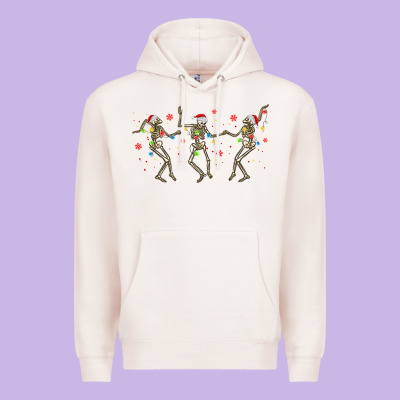 Dancing Skeleton Christmas Premium Hoodie Designed By Maliassmallbusiness