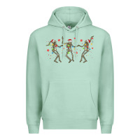 Seafoam dancing skeleton christmas Premium Hoodie - MaliasSmallBusiness