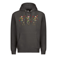 Smoke dancing skeleton christmas Premium Hoodie - MaliasSmallBusiness