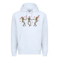 White dancing skeleton christmas Premium Hoodie - MaliasSmallBusiness