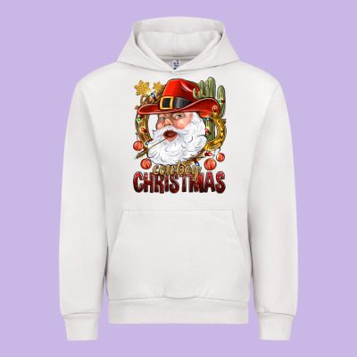 Cowboy Christmas Santa Urban Hoodie Designed By Bundleandbundleshop