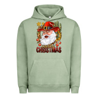 Pigment Oil Green Cowboy Christmas Santa Urban Hoodie - BundleAndBundleShop