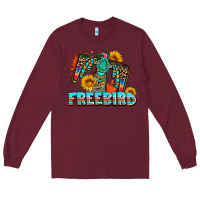 Burgundy freebird thunderbird Long Sleeve Tee - AdoDesignShop