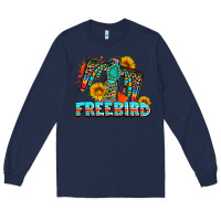 Navy freebird thunderbird Long Sleeve Tee - AdoDesignShop