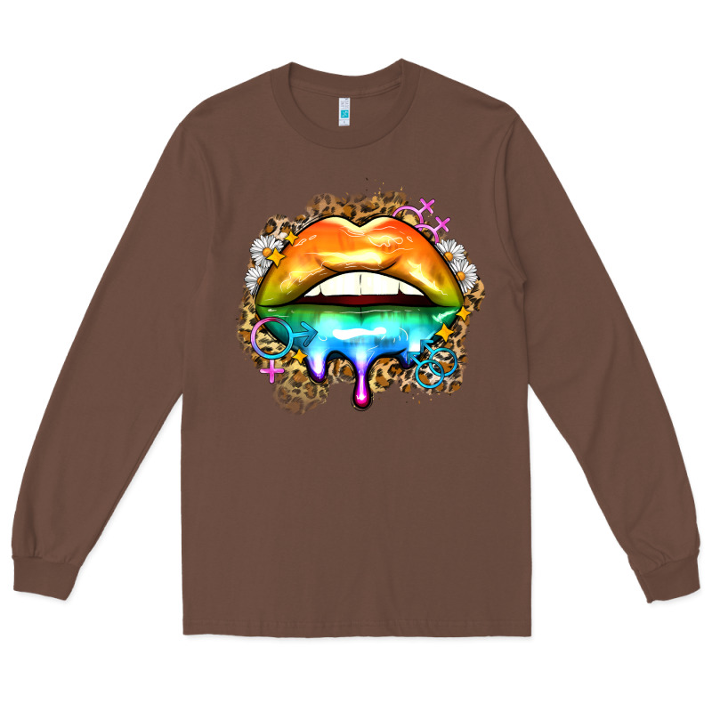 Rainbow Lips Long Sleeve Tee by Zillion Design Studio | Teevron