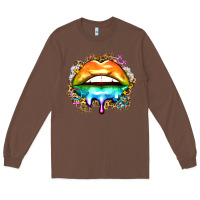 Chestnut rainbow lips Long Sleeve Tee - Zillion Design Studio