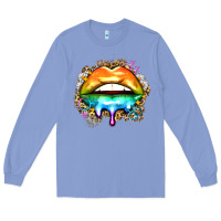 Colony Blue rainbow lips Long Sleeve Tee - Zillion Design Studio