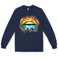 Navy rainbow lips Long Sleeve Tee - Zillion Design Studio