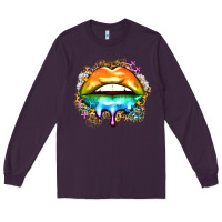 Plum rainbow lips Long Sleeve Tee - Zillion Design Studio