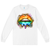 White rainbow lips Long Sleeve Tee - Zillion Design Studio