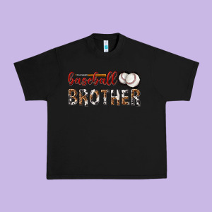 Baseball Brother With Leopard Urban Heavy Tee Designed By Texasbilliewilder