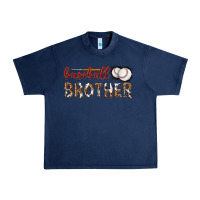 Navy baseball brother with leopard Urban Heavy Tee - texasbilliewilder