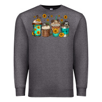 Charcoal Heather sloth coffee cups Premium Sweatshirt - Jasminsmagicworld