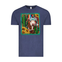 Vintage Denim Western Christmas Cow Vintage Tee - RanaPortraitStore