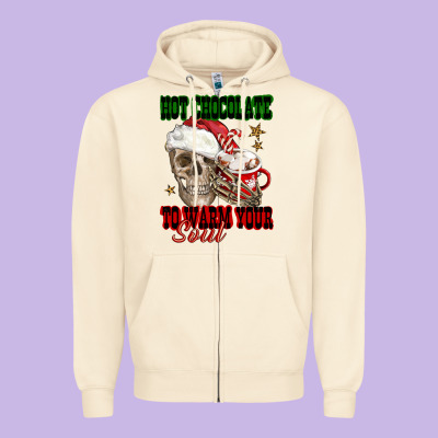 Hot Chocolate To Warm Your Soul Zipper Hoodie Designed By Fadigitalartstudio