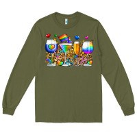 Army Green pride wine cups Long Sleeve Tee - Zillion Design Studio