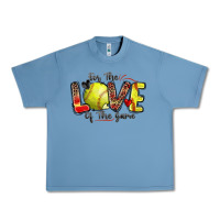 Pebble Blue for the love of the game softball Urban Heavy Tee - Zillion Design Studio