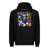 Black puerto rico with dominican republic hearts Premium Hoodie - NancyCooperArtShop