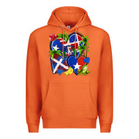 Puerto Rico With Dominican Republic Hearts Premium Hoodie | Teevron