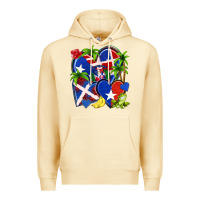 Pina Colada puerto rico with dominican republic hearts Premium Hoodie - NancyCooperArtShop