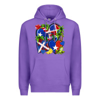 Purple puerto rico with dominican republic hearts Premium Hoodie - NancyCooperArtShop
