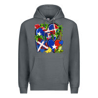 Rock puerto rico with dominican republic hearts Premium Hoodie - NancyCooperArtShop